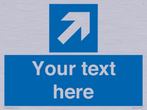 Custom Directional signage blue up right arrow 